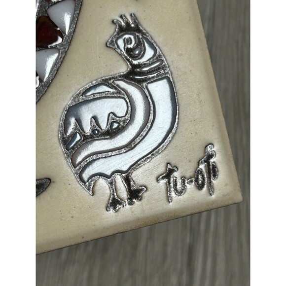 Vintage Earthtones Southwestern Tile Art Trivet Tu-oti Native American 6” - Picture 5 of 6